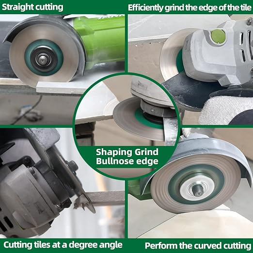 Tile Diamond Saw Blade - 10PCS 4"/105mm Dual-Purpose Diamond Cutting Disc,Angel Grinder Blade Arbor 7/8"-5/8" for Cutting and Grinding Ceramic Tiles,Porcelain,Granite,Marble