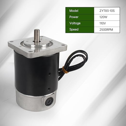 RATTMMOTOR ZYT83-10S Brushed Lathe Motor 120W 110V 2500RPM, M10 Shaft Brushed DC Spindle Motor for Metal Lathe Machine Replacement Part Accessories CJ0618