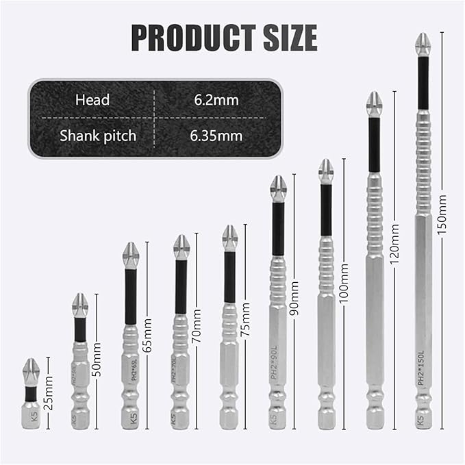 High-Magnetic Screwdriver Drill Bit, Anti-Slip Magnetic Electric Screwdriver Set,Strong Magnetic Durability Screwdriver Drill Bit Set
