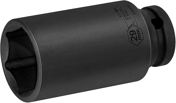 Jetech 1/2-Inch Drive 29mm Deep Impact Socket with 6-Point Design, Heat-Treated Chrome Molybdenum Alloy Steel, Metric