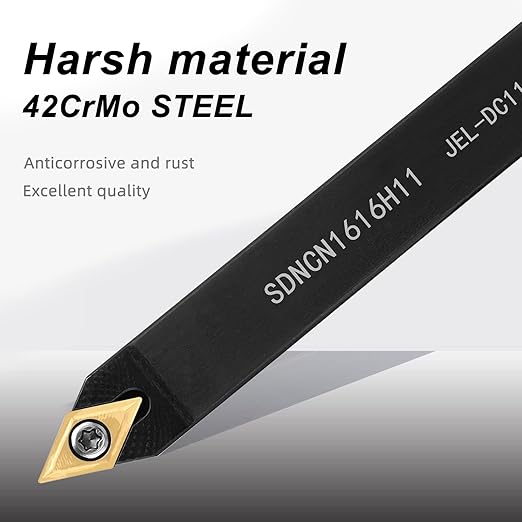5/8"16mm Indexable Lathe Turning Tool 21Pcs Kit- 7Pcs Metal Lathe Tools Holder Set with 14Pcs Carbide Insert Turning Inserts for Turning Grooving Boring Threading Cutting