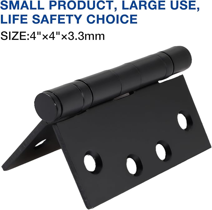 2 Pack Black 4 Inch Heavy Duty Commercial Ball Bearing Door Hinges