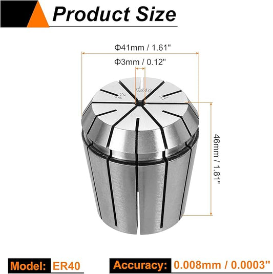 HARFINGTON Spring Collet Chuck ER40 3mm 65Mn Spring Steel Precision Router Collets for CNC Engraving Milling Lathe Tool