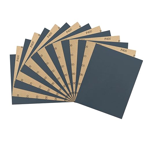 9 x 11 Inch 15pcs Wet Dry Sandpaper, 400 Grit Waterproof Abrasive Sand Paper, Silicon Carbide Sandpaper Sheets for Metal Wood, Auto Polishing