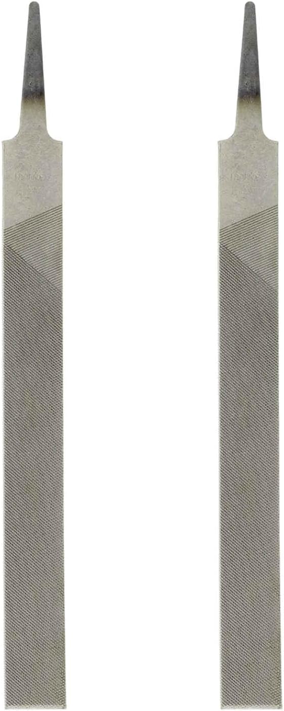 HARFINGTON 2pcs Flat Medium Cut File 6" Double Cut Teeth High Carbon Steel Hand Rasp File without Handle for Metal Wood Deburring Removing