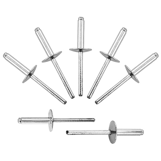100pcs All Stainless Steel Large Flange Blind Rivets, 3/16 * 3/4" Stainless Steel Rivets, 4.8 * 20 Pop Rivet