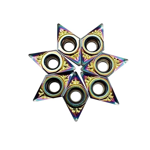 10pcs DCGT070204-AK DCGT21.51 Inserts for Aluminum DLC Colorful Coating Carbide Turning Inserts Boring and Outer circlr for Aluminum Copper Plastic Cutting