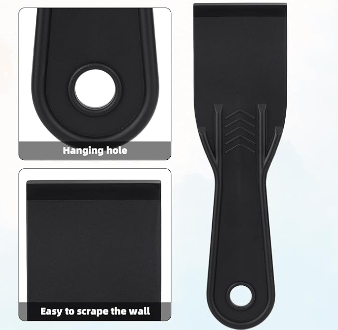 6pcs Plastic Putty Filler Knife, Black Filling Knives Flexible Putty Scraper Wall Scraper Accessory Spatula Tool for Repair Spackling Patching Plastering and Painting