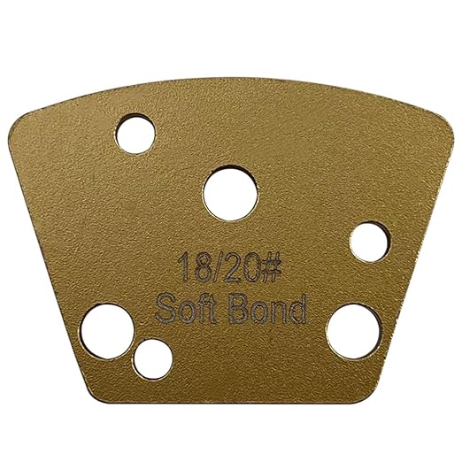 Trapezoidal Diamond Grinding Discs for Iron Horse, Warrior, XtremePolishing & ASL Grinders, 18/20 Grit, Single Segment, Soft Bond, Set of 3PCS