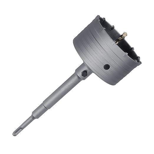 115mm / 4.5 inch Concrete Hole Saw with 220mm SDS Plus Shank Connecting Rod, Tungsten Carbide Teeth (7.7mm x 4mm) Cement Hole Saw for Concrete Cement Brick Wall Stone 115mm (4.5 inch)