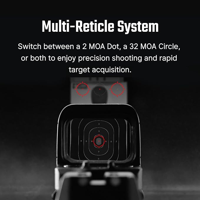 OSIGHT SE Enclosed Micro Red Dot Sight - RMSc/K Footprint Compatible | 2 MOA Dot & 32 MOA Circle Dual Reticle System | Durable Compact Reflex Sight