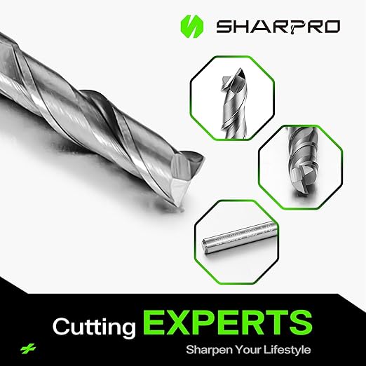 1/8 End Mills 1/8 Inch Shank, 2 Flute Carbide Square Endmill with AlCrN Coated, Upcut Spiral CNC Router Bits for Alloy Steel, Metal and Stainless Steel（5PCS）