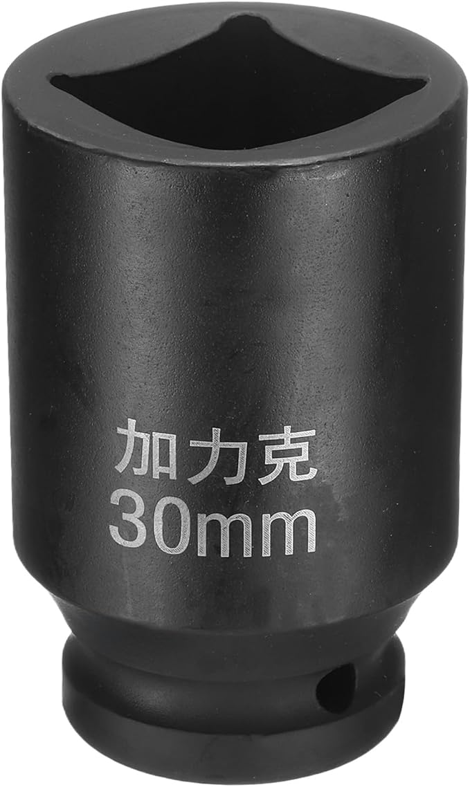 HARFINGTON 4 Point Square Socket 3/4" Drive by 30mm Metric Square Impact Socket 40CR Blackening Standard Wheel Sockets Pneumatic Socket Tool for Auto Repair Mechanical Maintenance Home Use