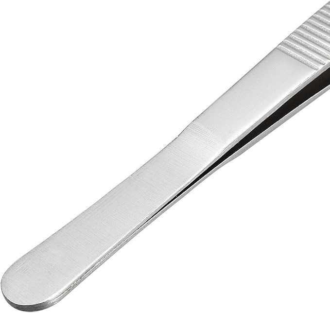 uxcell 7-Inch Stainless Steel Straight Pointed Tweezers with Serrated Tip Daily Garden Tool