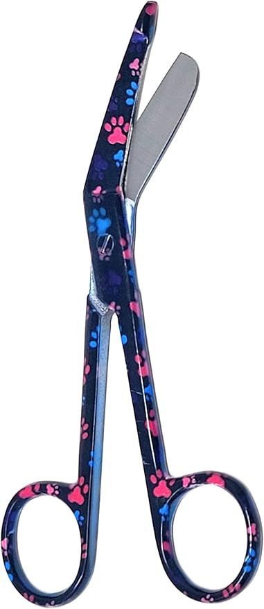 Set of 3 Assorted Pattern Nurse Doctor EMT Lister Bandage Scissors 5.5" (14cm), Stainless Steel, Premium Quality-Ideal Gift (PK1)