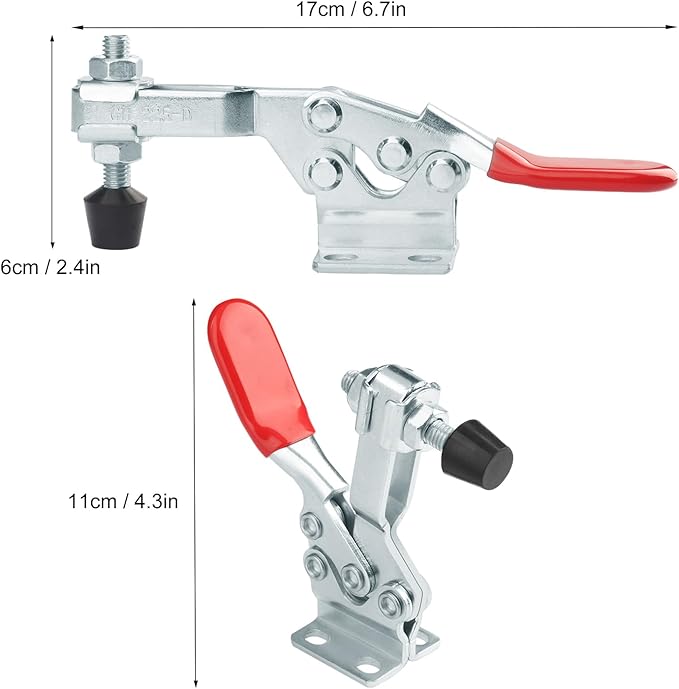 8 Packs GH-225D 500lbs Holding Capacity Toggle Clamps, Quick-Release Horizontal Clamp, 225D Horizontal Toggle Clamps For Woodworking, Welding, Drill Press, Mechanic,by GENHAKON