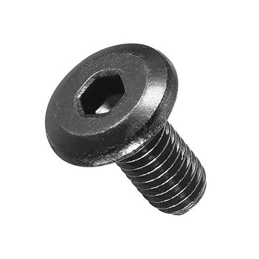 METALLIXITY Flat Head Hex Socket Cap Screws Bolts(M5-0.8x10) 50Pcs, Steel Hex Socket Furniture Bolts Screws - for Furniture Woodworking Project, Black