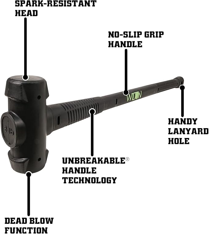 Wilton B.A.S.H 30" Dead Blow Hammer, 8 Lb Head (55830)