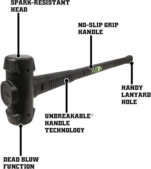 Wilton B.A.S.H 30" Dead Blow Hammer, 8 Lb Head (55830)