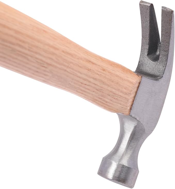 4 Pack 16 Ounce Claw Hammer with Wooden Handle, Durable Forged Steel Heads, Wooden Claw Hammer, Nail Hammer for Carpentry, Framing, Demolition & More