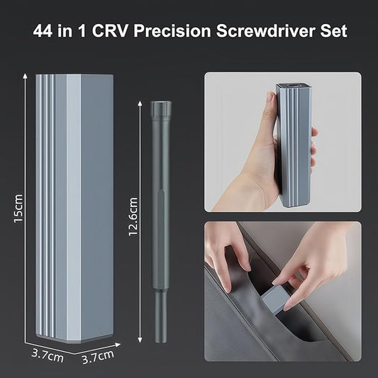 44 in 1 Small Magnetic Precision Screwdriver Set with Pop-up Case, 360째 Spin Handle DYI Mini Multifunction Screwdriver Bit Kit, Repair Tool Kit for Electronics/Laptop/Macbook/PC/Watch/Eyeglass