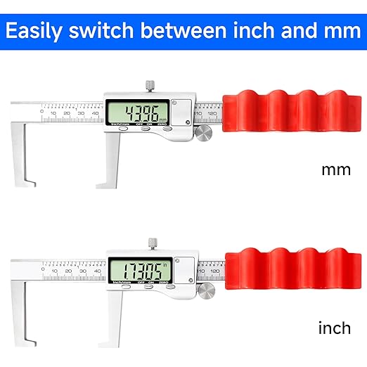 Digital Outside Groove Caliper, Disc Brake Rotor Micrometer, Digital Vernier Calipers Measuring Tool for Disc Brake, Brake Measuring Tool wtih Caliper- Inch/Metric Conversion (2 Inch/50mm)
