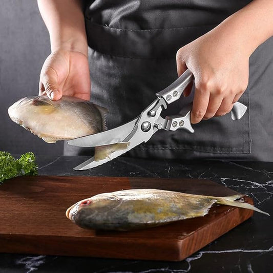 Poultry Shears, Heavy Duty Kitchen Scissors with Non-Slip Handles, Stainless Steel All-Purpose Kitchen Shears for Chicken/Meat/Fish, Seafood Cutting, Dishwasher Safe and Anti-Rust Scissors