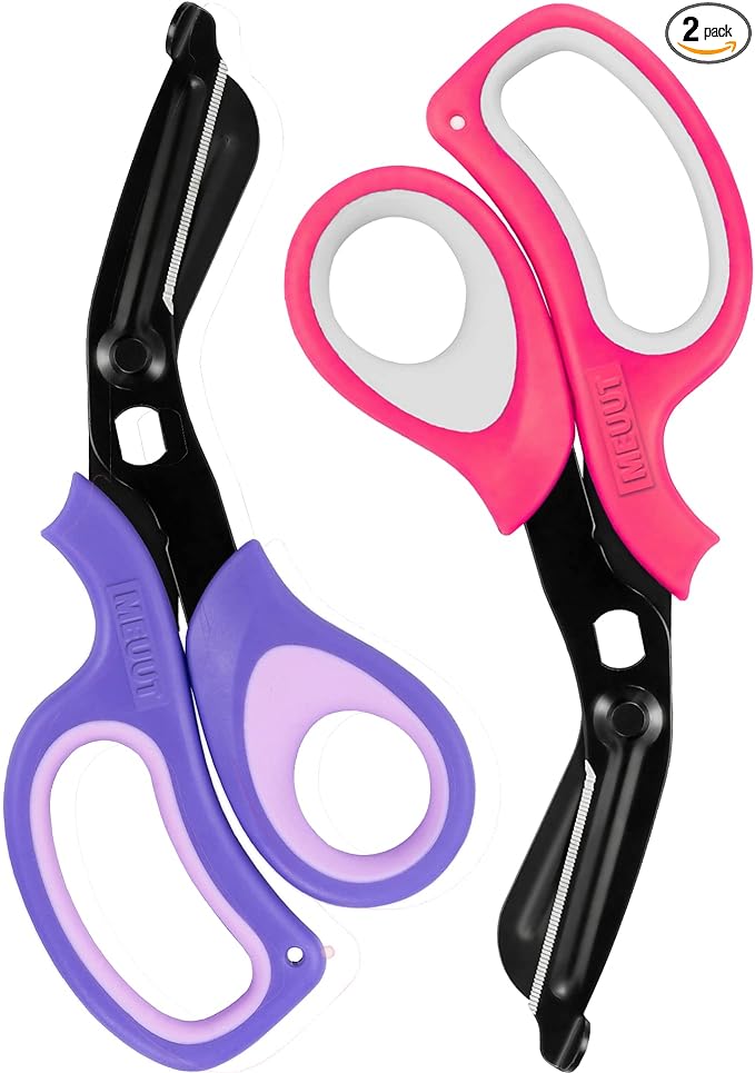 MEUUT 2 Pack Medical Scissors Trauma Shears -8 inch Patented Bandage Scissor Heavy Duty Surgical Grade EMT Scissors for EMT Workers Doctors Nurses