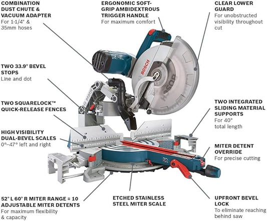 Bosch GCM12SD 12 In. Dual-Bevel Glide Miter Saw
