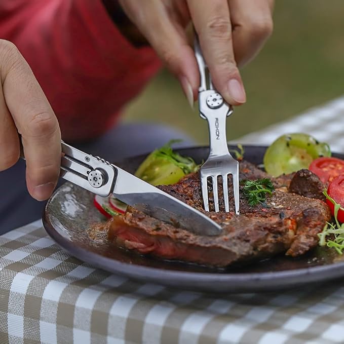 ROXON C1 3 IN 1 Camping Utensils Detachable Cutlery Knife Spoon Fork for Outdoor Camping Hiking