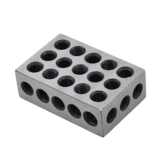 1 Pair of 1-2-3 Blocks Matched Pair with 23 Holes Precision Machinist Milling 0.0002 in Fit for Milling Machine Jig
