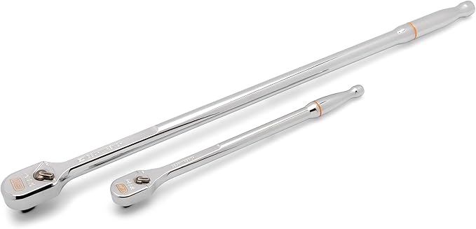 GEARWRENCH 2 Piece 1/4" and 3/8" Drive 120XP Extra Long Handle Full Polish Teardrop Ratchet Set | 81271XP