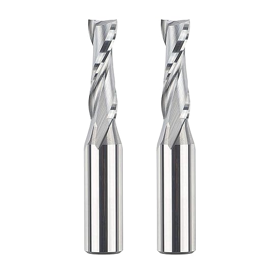 SpeTool Upcut Spiral Router Bit 3/8 inch Cutting Diameter 1/2 inch Shank 1-1/4 inch Cutting Length, Carbide CNC Router Bits End Mill for Wood Mortises Carving Engraving