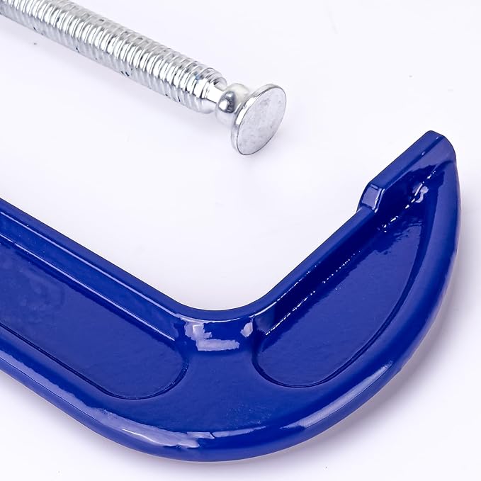 2 Pack 8 Inch Blue C-Clamp - Heavy Duty Iron C Clamps, C-Clamp for Woodworking, Brake Calipers, Maintain, Building, DIY Project