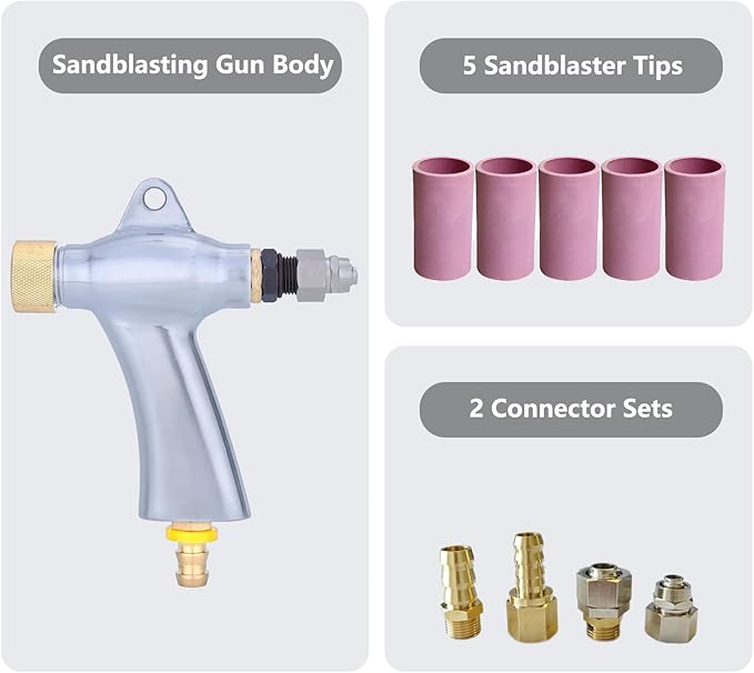 Air Sandblaster Gun Blasting Gun for Sandblasting Cabinet for 990L/1200L Sand Blasting Cabinet Sandblaster Parts