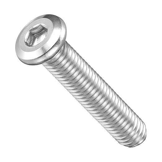 METALLIXITY Flat Head Hex Socket Cap Screws Bolts(M8-1.25x40) 20Pcs, Steel Hex Socket Furniture Bolts Screws - for Furniture Woodworking Project, Silver Tone