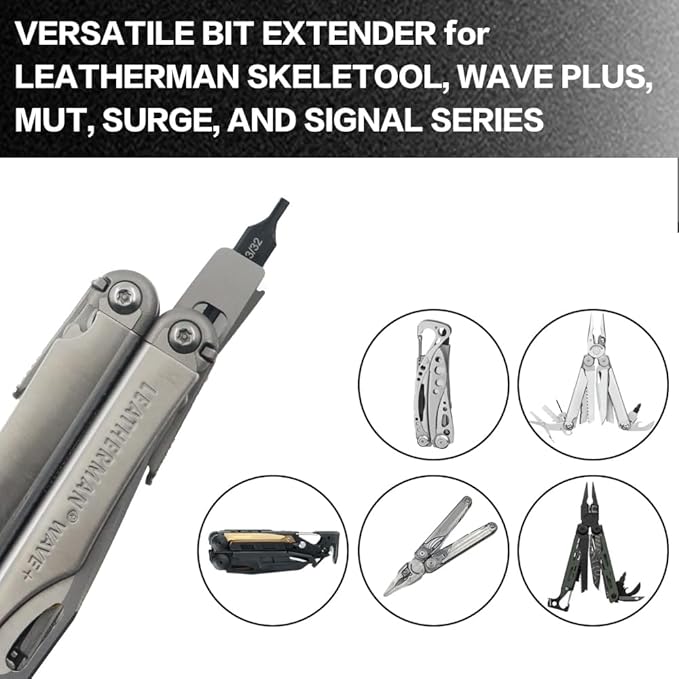 Security Bit Kit Set with Clutch Screwdrivers #1/8?쓆nd 3/32" Bit for Leatherman, Replacement Double-Ended Flat Screwdriver Bits for Leatherman Multi-Tool Accessories,S2 Steel (2Pack)