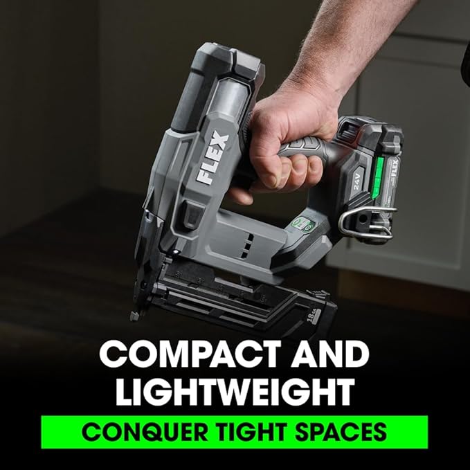 FLEX 24V Brushless 1/4-inch Narrow Crown Stapler Kit with 2.5Ah Lithium Battery and 160W Fast Charger - FX4511-1A