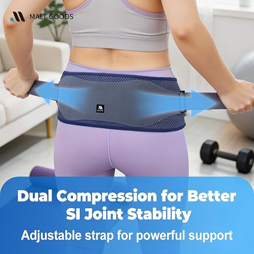 Non-Slip SI Joint Belt with Pads for Women & Men ??Widened, Breathable Sacroiliac Pelvic Support Belt for SI Joint Stabilization& Sciatic, Hip Pain Relief | Under-Clothes Wear, Adjustable Design (Regular)