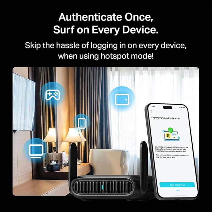 TP-Link BE3600 Wi-Fi 7 Portable Travel Router TL-WR3602BE | Dual-Band, 2.5 Gig Port, USB 3.0 | Multi-Modes in One | OpenVPN, WireGuard짰 | Public WiFi Sharing for Hotel/Cruise/RV/Plane | No 6 GHz