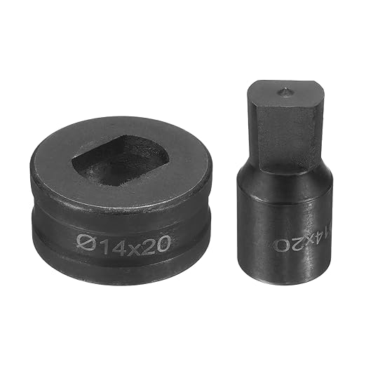 HARFINGTON Hydraulic Hole Punch Die 過14횞20mm Slot Hole 40Cr Steel Electric Punching Kit for CH70 Electric Punching Machine, Black