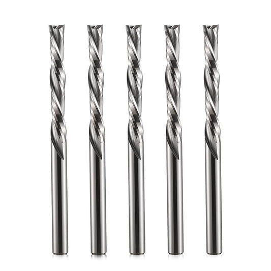 Downcut Spiral Router Bits 1/8 inch Shank, 1/8 inch Cutting Diameter ，3/4 inch Cutting Length,Solid Carbide CNC Router Bits End Mill for Wood Cut, Carving