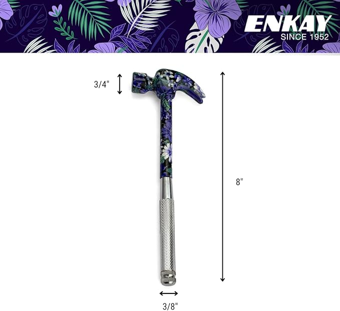 ENKAY - 6 in 1 Floral Hammer and Screwdriver, Multifunction Claw Hammer Tool with Flower Print (Pattern 5)