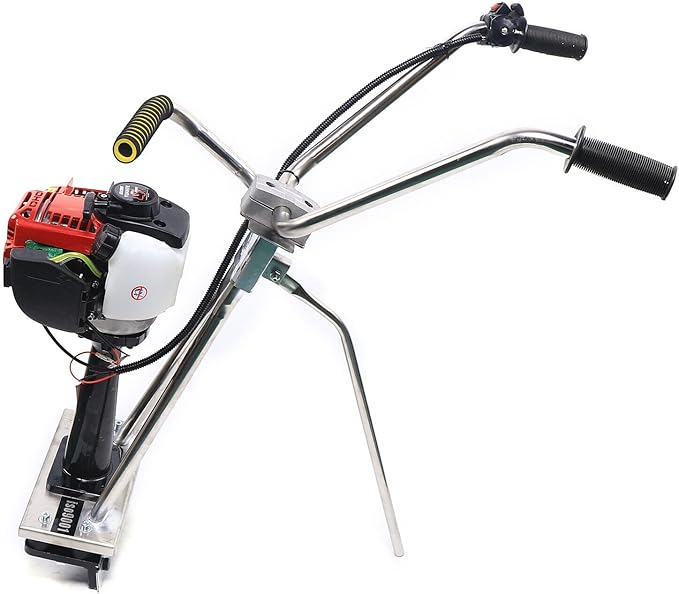 Eapmic Gas Powered Concrete Screed Engine, 4-Stroke 1.2HP 35.8CC Concrete Wet Screed Machine Heavy Duty Stainless Steel Frame Concrete Surface Finishing Vibra Tool Without Leveling Board