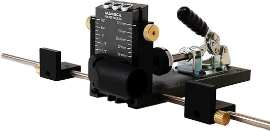 Massca Aluminum Pocket Hole Jig System Pro M2 Adjustable & Easy to Use Joinery Woodworking Tool For DIY Carpentry Projects