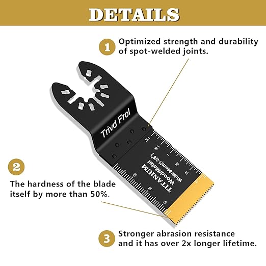 10PCS Titanium Multitool Blades, Oscillating Saw Blades Metal Cutting for Nails Wood Plastic and Hard Material Oscillating Tool Blades Kit fit Dewalt Rockwell Milwaukee Bosch