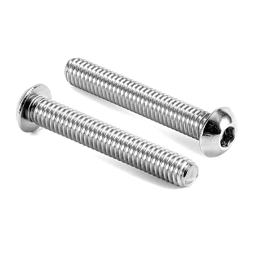5/16-18 x 2" Button Head Socket Cap Bolts Screws, 20Pcs 304 Stainless Steel 18-8, Allen Hex Drive, Bright Finish by SG TZH(with Hex Spanner)