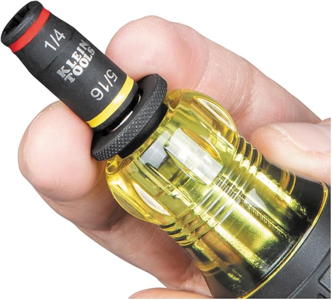 Klein Tools 32304 Screwdriver, 14-in-1 Adjustable Screwdriver with Flip Socket, HVAC Nut Drivers and Bits, Impact Rated
