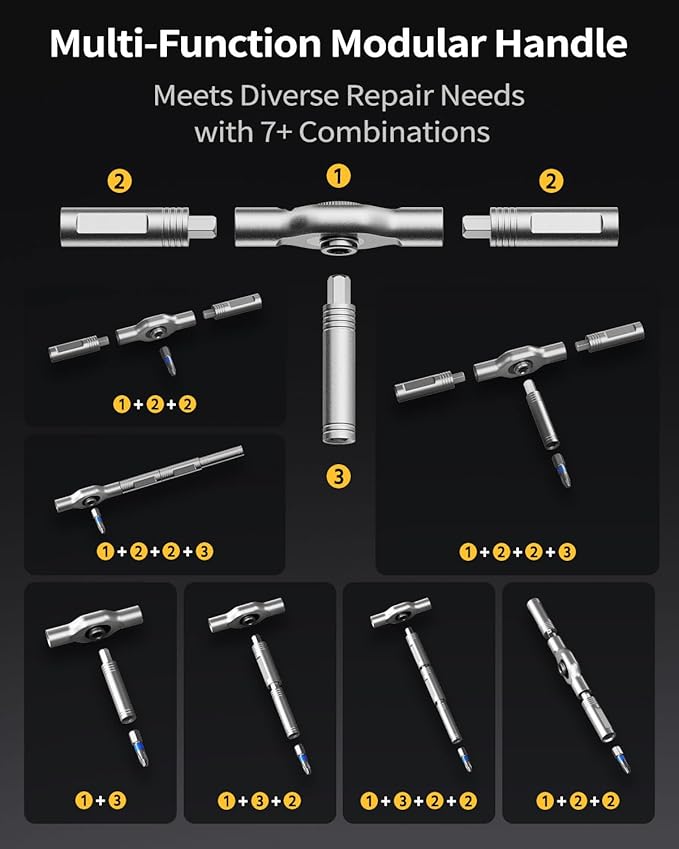 42 in 1 Magnetic Ratchet Screwdriver Set,Multi Bit Ratcheting Screw Driver kit,Precision Precision Screwdriver Case,Portable Compact Tool Kit for Home Repairs, Electronics,Furniture,Bicycle