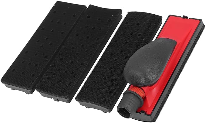 Adjustable Hand Sanding Block, Brushed Chassis Hand Sander with Dust Extraction, Ideal for Woodworking, Home Cleaning, ABS Material